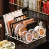 Förvaringslådor 1pc transparent plast 7 rutnät Box Eyeshadow Tray Makeup Powder Blush Organizer Dresser Drawer