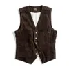 Giacche da uomo Maden Gilet di velluto a coste vintage per uomo Casual Abbigliamento da lavoro francese Caccia Campo Gilet Cordoncini Cappotti da esterno Abbigliamento 231027