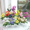 Fleurs décoratives plante colorée bonsaï en plastique Phalaenopsis Pot fausse fleur en Pot ornements pour la maison chambre Table décoration de jardin