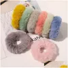 New Winter Elastic Hair Band Scrunchie Soft Faux Fur Mulheres Meninas Ponytai Titular Corda Elásticos Headwear Acessórios Drop D Dhgarden Otqlp