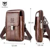 Waist Bags BULLCAPTAIN Genuine Leather Vintage Packs Men Travel Fanny Pack Belt Bum Shoulder Bag Mobile Phone Pouch 231027