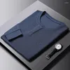 Camisetas para hombre 2023, camisetas de manga larga para primavera y otoño, ropa de marca, camisetas suaves de algodón clásicas informales de negocios