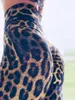 2020 NYTT LEOPARDPRINT Hög midja Hip Push Up Yoga Leggings Women High Elastic Slim Gym Workout Tight Pants Fitness Clothing3319324