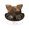 Berets bimmed feil hat steampunk top czapki fajne fedora nakrywacze gogle nocne klub cosplay hormear dla dorosłych upuszczenie sceny