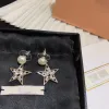 Silver Ear Stud luksus projektant biżuterii pełna diamenty gwiazda wisiorka przyjęcie weselne męskie kolczyki