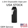 1,0 ml jednorazowe Vape Pen 220MAH Bateria Bateria USA Stock Stock Pusta waporyzator grube zestawy staterów oleju 200pcs/etui