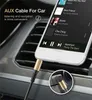 Câble audio jack à ressort 3.5, 3.5mm mâle à mâle, câble aux stéréo de voiture, pour téléphone portable, casque, haut-parleur avec boîte