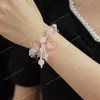 Ruifan Animal Fox Pendant Natural Stone Pink Crystal Pärlade armband för kvinnor Girls Fashion Jewelry Accessories Gifts YBR563 Fashion Jewelrybracelets