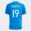 23 24 25 Jersey italien 125ème maillot de football italien Scamacca Immobile Chiesa Chemises de football Raspadori Jorgenho Barella Bastoni Verratti Maglia Hommes Enfants Kit Uniforme