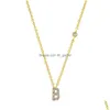 925 Sterling Sier Gold Small 26 Lettres A-Z Zircon Cz Pendentif Monogramme Collier Me 2021 Initial Alphabet M A Bijoux Drop De Dhgarden Otimx