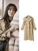 Trenchs de femmes Manteaux Kpop Star coréenne Vêtements d'hiver Femmes 2023 Couleur unie Revers Double boutonnage Coupe-vent mi-long Lady Veste de travail