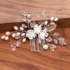 Hair Clips Floral Wedding Bridal Combs Vintage Crystal Pearl Hairpins Porm Party Jewelry Accessories Pins For Woman