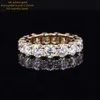 10K 14K 18K Yellow Gold Ring Wedding Band Full Eternity Lab Grown Moissanite Stone Diamond Jewelry