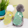 Dog Apparel Autumn Winter Pet Fleece Clothes Cat Warm Coat Stripe Jacket Sweatshirt For Small Medium Dogs Teddy Bichon Pullover