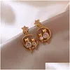 Dangle Chandelier 2021 Newest Korean Trendy Exquisite Star Moon Long Tassel Earrings For Women Temperament Crystal Pendant Jewelry Dro Dhm8P