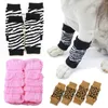 Hundebekleidung 4 Teile / satz Winter Warme Haustier Katze Stricken Kniestrümpfe Welpen Beinschutz Anti Harn Leggings Pads Für Haustiere 231027