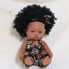 Dockor 35 cm American Reborn Black Baby Doll Bath Spela full silikon vinyl baby dockor livtro född baby doll leksak flicka jul gåva 231027