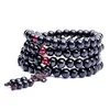 Beaded Fashion 108x6mm Buddhist Tibetan Decor Prayer Beads Armband Bangle Wrist Ornament Wood Buddha Women Jewelry Relin Charm Drop D DH3HC