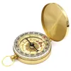 Gold Color Outdoor Gadgets Portable Compass Camping Hiking Pocket Brass Copper Luminous Compass Navigation with Noctilucence Displa ZZ