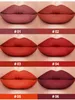 New Fruit Plush Head Matte Lip Gloss Nessuno Stick Cup Rosso Arancione Smalto per labbra Rossetto liquido impermeabile a lunga durata Trucco nudo