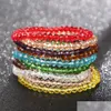 Perlé 6mm Colorf Nouveau Artificiel Autriche Cristal Bracelet Brins Mode Brillant Pierre Perles Élasticité Corde Strand Bracelets Pour Femmes Dhwlo