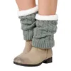 Women Socks Winter Knitted Ankle Thickened Warm Fleece Knee Warmer Lolita Y2K Woolen Crochet Boot Cuffs Toppers