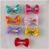 Designer Dog Hair Clips Brand Apparel Cute Puppy Small Bowknot Bows With Metal Handgjorda tillbehör Bow Pet Grooming Products Purpl DH2YQ