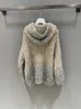 Tricots pour femmes 2023 automne hiver mode coréenne pull tricoté élégant paillettes à manches longues à capuche cardigan femmes décontracté chaud ourwear