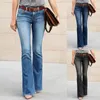 Damen Jeans Flare Hosen für Frauen 2023 Herbst Mid Rise Vintage Y2K Street Fashion Wide Leg Bell-Bottom Denim Hose