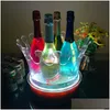 Ice Buckets and Coolers Crown Design Champagne Bucket LED Beer Holder Bar Cooler Container Akryl Vinställ för nattklubb HomeFavor Dhljf