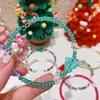 Charm Bracelets Christmas Themed Bracelet Wristband Adjustable Open Bangle Sweet Colorful Beaded Jewelry For Women Girls