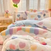 Bedding sets Winter Thick Warm Plush Comforter Cover Queen Sets Cartoon Quilt Bed Sheet Pillowcase 4pcs Luxury Linens 231027