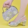 Dress Shoes Arrival Italian Women Wedding And Bag Set Decorated With Rhinestone Purple Bags Sets Bride