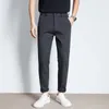 Men's Pants Y2k Man 2023 Spring Cross Border Trousers Korean Fashoin Elastic Slim Fit Straight Leg Casual Clothing