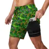 Gym Clothing Peacock Feather Board Shorts Summer Animal Print Sports Surf Beach Men Fast Dry Casual Printed Oversize Swim Trunks