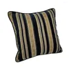 Pillow Vintage Classic Soft Heavy Chenille Velvet Black Stripe Pipping Square Case Sofa Cover 45 X Cm Sell By Piece