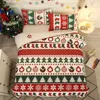 Yatak takımları Noel seti kar taneleri ağaç elk ev setleri yorgan kapağı sıcak yatak sayfası el dekorasyon 231027