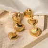 Studörhängen Youthway rostfritt stål Triple Row Heart Tassel Högkvalitativ guldfärg Fashion Jewelry for Women Waterproof