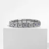 Niche personality stainless steel bracelet DIY heart love purple-pink bracelet Q231028