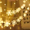 Strings Xmas Snowflake Light LED Ciąg Garland 2023 Dekoracja Bożego Narodzenia Navidad Rok 2024 Dekorowanie Świąteczne wróżki światło do pokoju