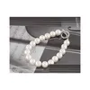 Beaded Fashion White Pearl Bracelets Bangles Bead Opal Charm Love Womens Breast Bridal Cancer Awareness Strand Lots Factory Price Drop Dh8Dp