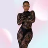Casual Dresses Hirigin Long Sleeve With Gloves Lace Mesh Jumpsuit Bodycon Sexy See Through Party Club Rompers Rave Festival Outfit2867074