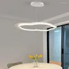 Żyrandole nordyckie proste nowoczesne diodowe białe żyrandol zdalne sterowanie minimalistyczne światła do salonu sypialnie kuchnie jadalnia