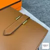 Kurze Brieftasche in Spiegelqualität, Epsom-Kalbsleder, Damen-Clutch-Geldbörsen, einzelne Geldbörsen, lange klassische Damen-Geldbörse mit orangefarbener Box-Karte