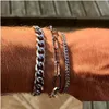 Mens 3-11Mm Stainless Steel Chain Bracelet Curb Cuban Link Bracelets For Women Uni Wrist Jewelry Drop Delivery Dhgarden Otkli