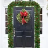 Décorations de Noël Couronne artificielle vert pin extérieur cheminée escalier cheminée guirlande avec pomme de pin pour la décoration de la maison 231027