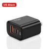 Dual Ports 45W PD3.0 USBC Snabbladdning QC3.0 USBA Fast Chargers Blocks Wall Adapters Typ C Block