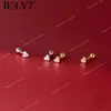 925 Sterling Silver Cute Love Heart CZ Zircon Mini Small Spiral Bead Stud Earrings Birthday Piercing Women Jewelry Gift EarringsStud Earrings