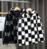 winter jacket men designer fleece jacket thick white black plaid mens jacket coats 23F