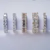 Anel de moissanite de casamento em ouro maciço 14k Starsgem Diamond Eternity Band